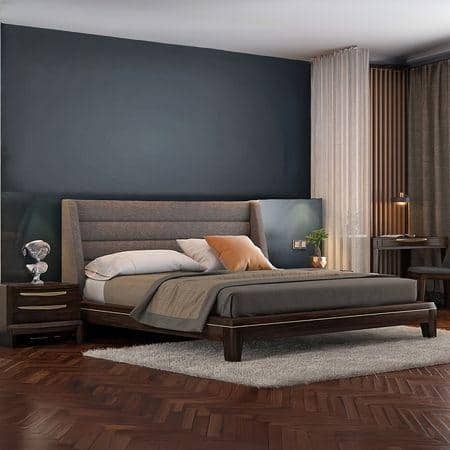 Taarkashi Solid Wood King Size Non Storage Bed In American Walnut Finish