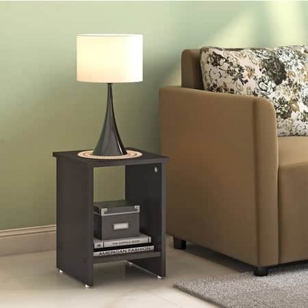 Nick Engineered Wood Side Table in Dark Wenge Finish