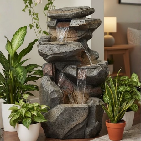 Rock Waterfall Water Fountain For Home and Garden