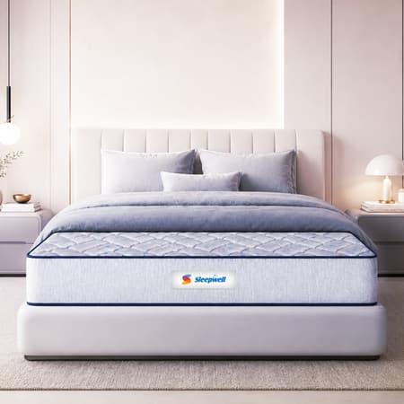 Sleepwell Nexa Plus Premium Mattress Medium Firm Resitec Foam Double Size 78x48x8 in