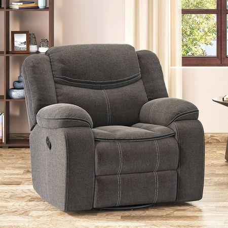 Atticus Single Seater Swivel Rock Recliner in Urban Grey Colour