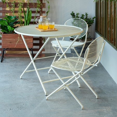 Patio Off White Folding Chair
