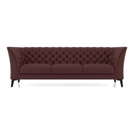 Weston 3 Seater Half Leather Sofa In Bordeaux Italian Leather
