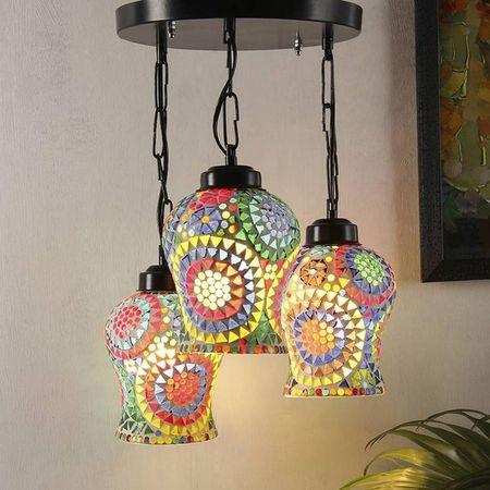 Baker Multicolour Glass Cluster Hanging Light