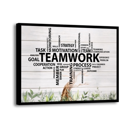 The Castle Decor Teamwork Motivational Wall Art Frame Office Decor 20x30 Inch