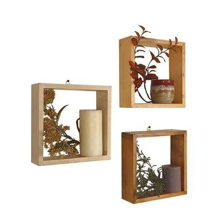 Edward Iii Rectangular Shaped Set Of 3 Wooden Wall Shelves