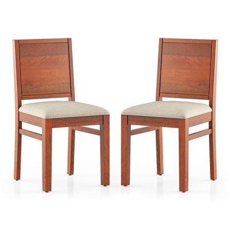 Atlas Dining Chairs Set Of 2 Finish Honey Colour Wheat Brown