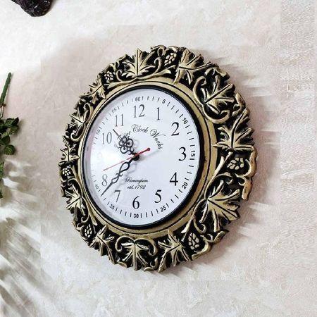 Kivaha Golden Colour Engineered Wood in Grapevine design with Non Roman Numbers by Disoo Fashions