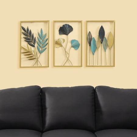 Shack Abstract Metal Wall Decor in Multicolor Set of 3