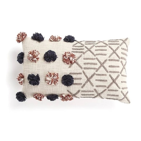Tufted And Patterned Lumbar Cushion Cover