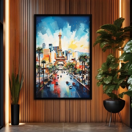 The Castle Decor European Canal Street Wall Painting Framed Artwork 20x30 Inch