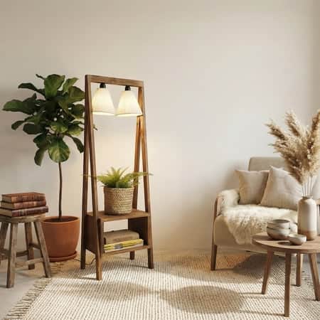 Francis Beige Jute Floor Lamp with Beige Jute Base