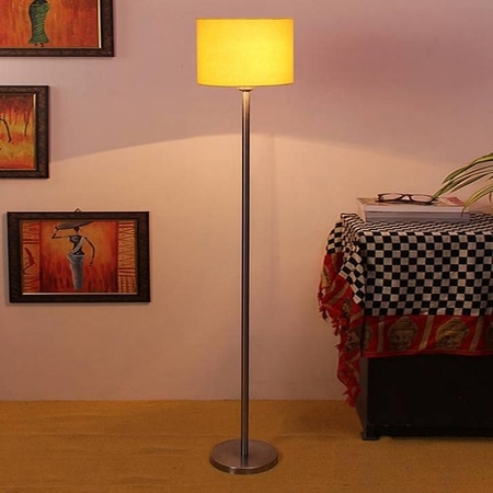 Darlene Yellow Cotton Shade Floor Lamp