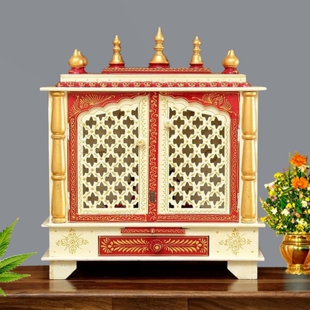 D'Dass Sheesham and Mdf Wooden Home Temple For Pooja Mandir For Home