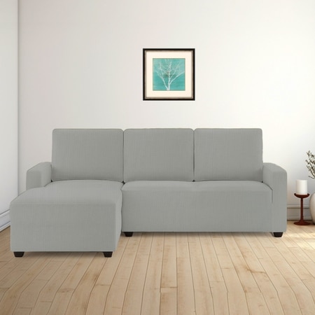 Left Aligned 2 Seater Left Aligned Chaise Light Grey Sofa Cover