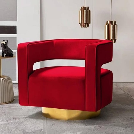 Alson Solid Wood Accent Chair in Red Colour