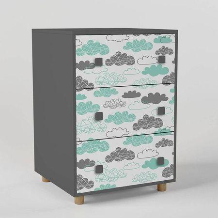 Checkerboard Chest of Three Drawers