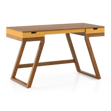 Truman study table Passion Flower in Amber Walnut Finish