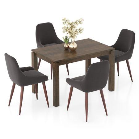 Atlas Solid Wood 4 Seater Dining Table With Rickman Lounge Chairs