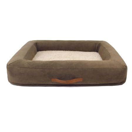 Bolster Bed Polyester Pets Bed in Brown Colour