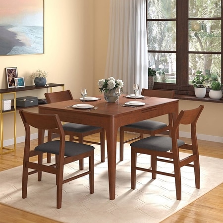 Ramanda 6 Seater Dining Table In Dark Walnut Finish