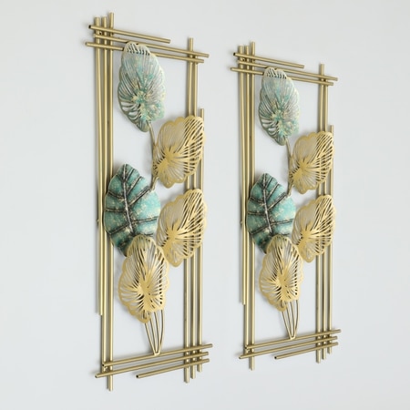 W-Teo Abstract Metal Wall Decor in Multicolor Set of 2