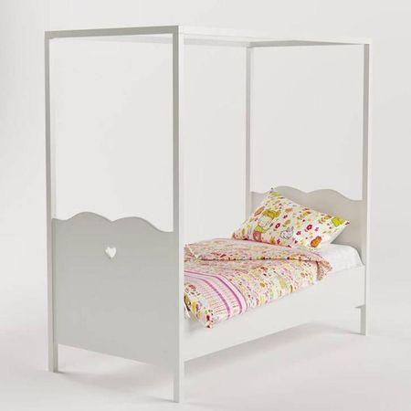 Dreamcatcher Engineered Wood Bed in White Colour