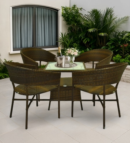 Geelong Wicker Chair Brown Beige Dual Ton Finish