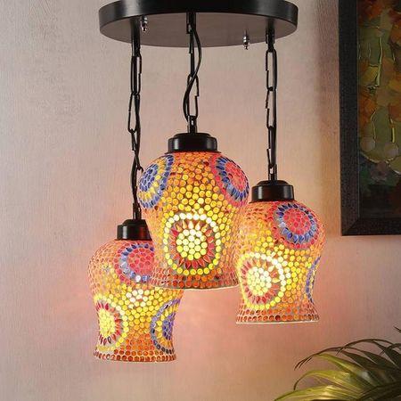 Zachariah Multicolour Glass Cluster Hanging Light