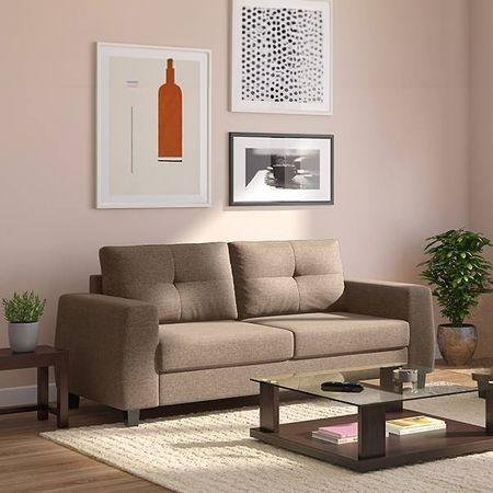 Edward 3 Seater Fabric Sofa (Mocha Brown)
