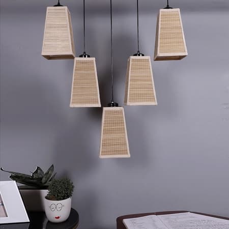 Devansh Solid Wood Electric Wall Light in Brown Colour with Multi Shade Count of 1 Light