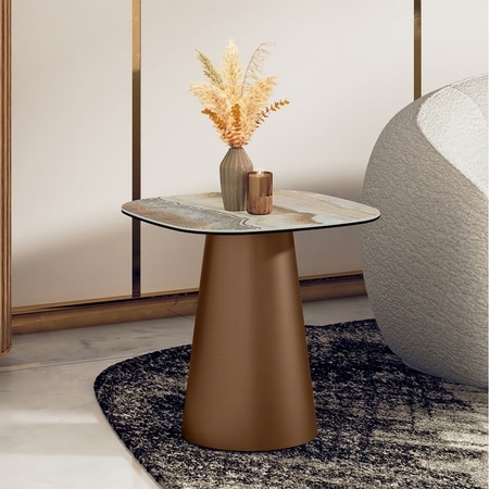 Aeris Metal Side Table in Jupiter Spanish Ceramic Finish