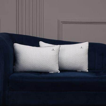 Fibrom Quilted 2 Pcs Soft Supportive Cushion 12 X 18 Inches