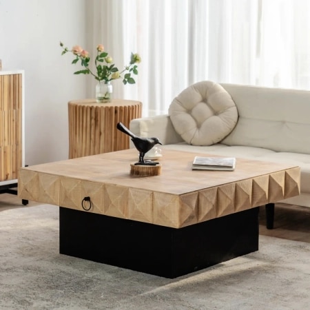 Ekaterini Solid Wood Top Coffee Table