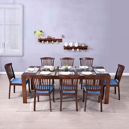 Vanalen Glass 6 To 8 Seater Dining Table In Dark Walnut Finish