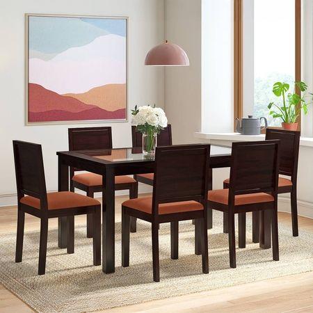 Floyd 6 Seater Dining Table Glass Top With Set Of 6 Oribi Dining Chairs
