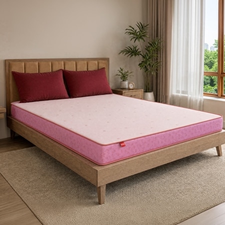Kurlon Dual Plus Mattress Soft Firm Dual Side Natural Fabric Double 72x48x8 Inch