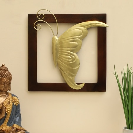 W-Arya Abstract Metal Wall Decor in Gold Set of 1