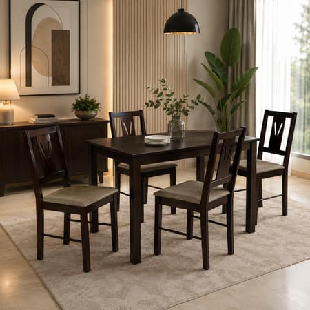 Artemis Solid Wood 4 Seater Dining Set