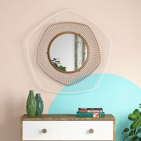 Lumo Metal Mirror In Brass Finish