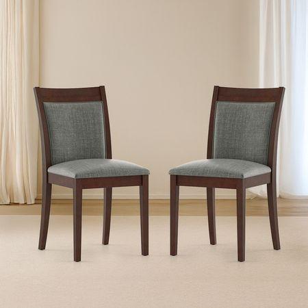 Dalla Solid Wood Dining Chair Set Of 2 In Grey Colour