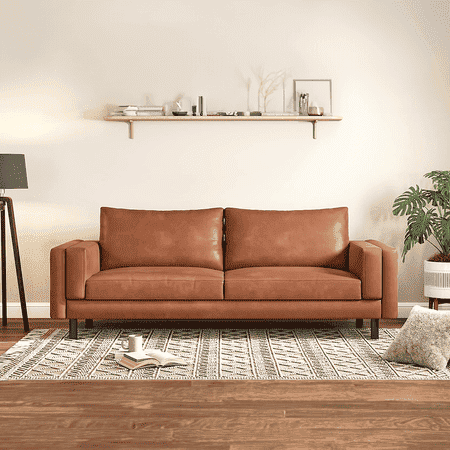 Nolan 3 Seater Leatherette Sofa (Tan)