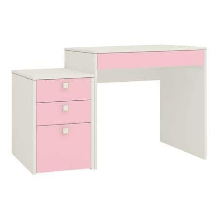 Eskada Kids Study Desk cum Printer Table with 4 Drawers in English Pink Colour