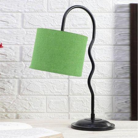 Green Jute Zig Zag Curvy table lamp with Iron Base (SP38)