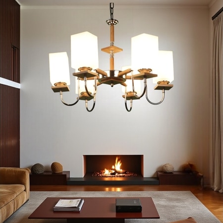 Eliante Chandelier, Mild Steel, 6-Light Modern Ceiling Fixture