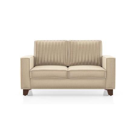 Apollo Neo 2 Seater Fabric Sofa in Pearl White Colour (Back Height : Regular, Cushion Type : Hard)
