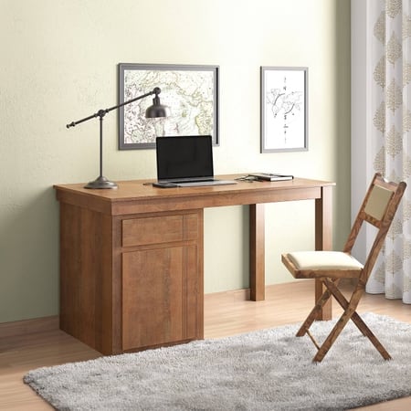 Bradbury Solid Wood Study Table in Amber Walnut Finish