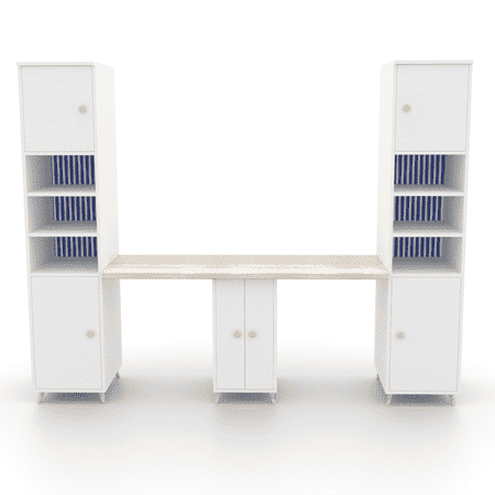 Dynamo 2 Seater Study Table  Blue In Blue and White Colour