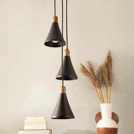 Sonnico Wood 3 Cluster Pendant Light