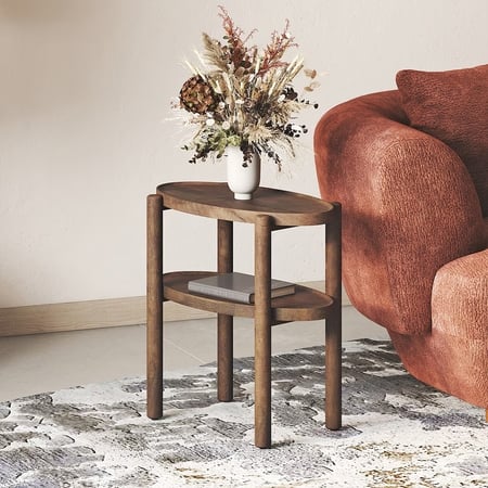 Kai Solid Wood Side Table in Danish Walnut Finish